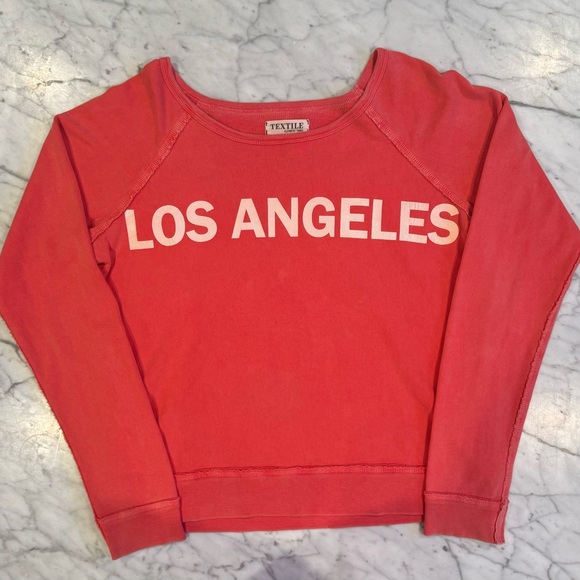 Elizabeth and James Textile “Los Angeles” salmon/pink crewneck sweater - Picture 2 of 6